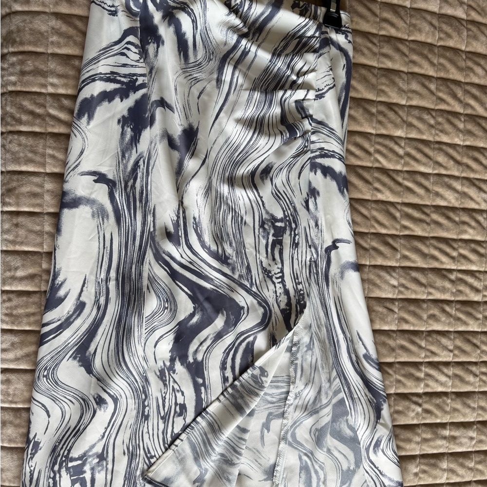 a new day  Brand New NoTag Marble Asymmetrical Skirt in Black and White